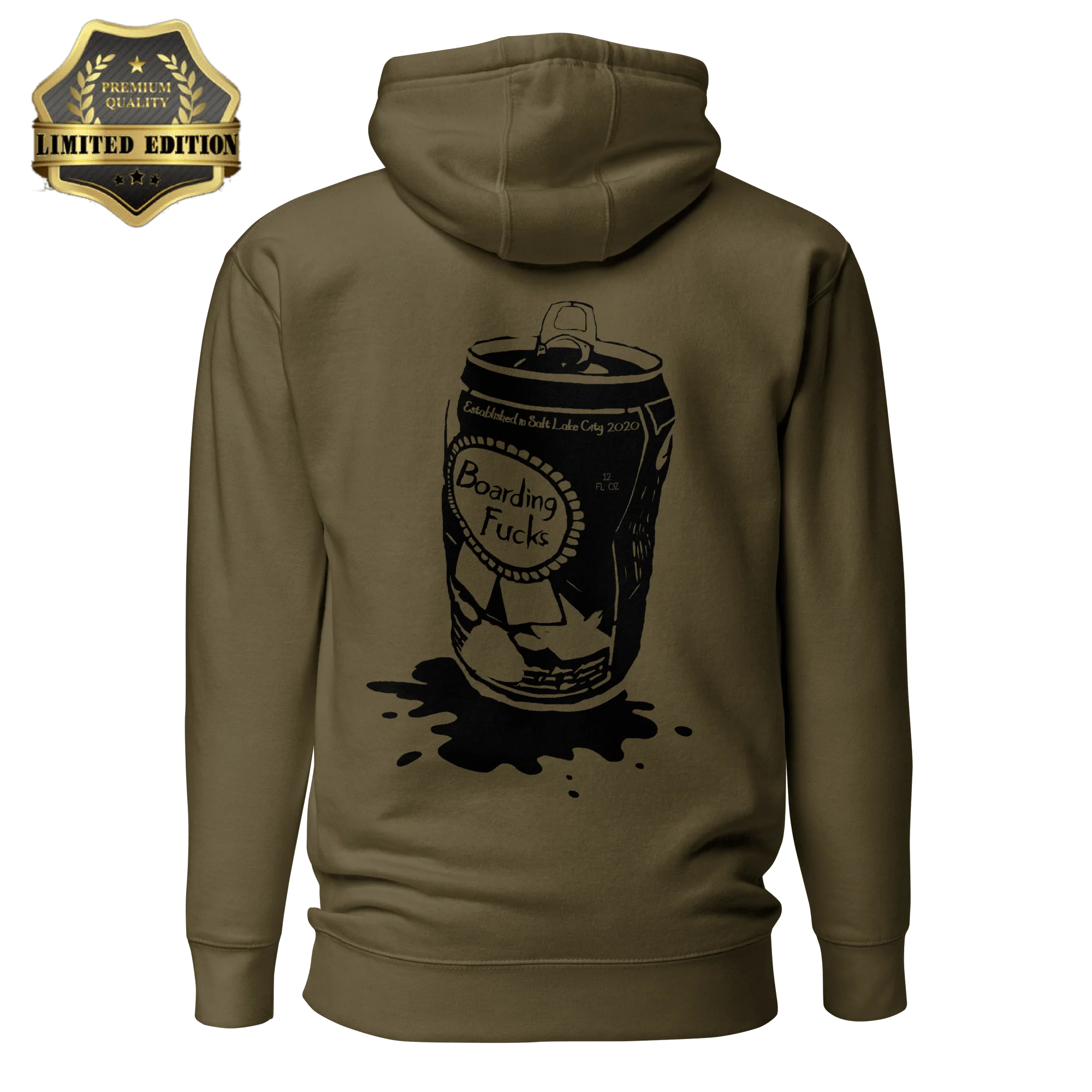 Boarding Fucks Hoodie - Beer Can - Image 3