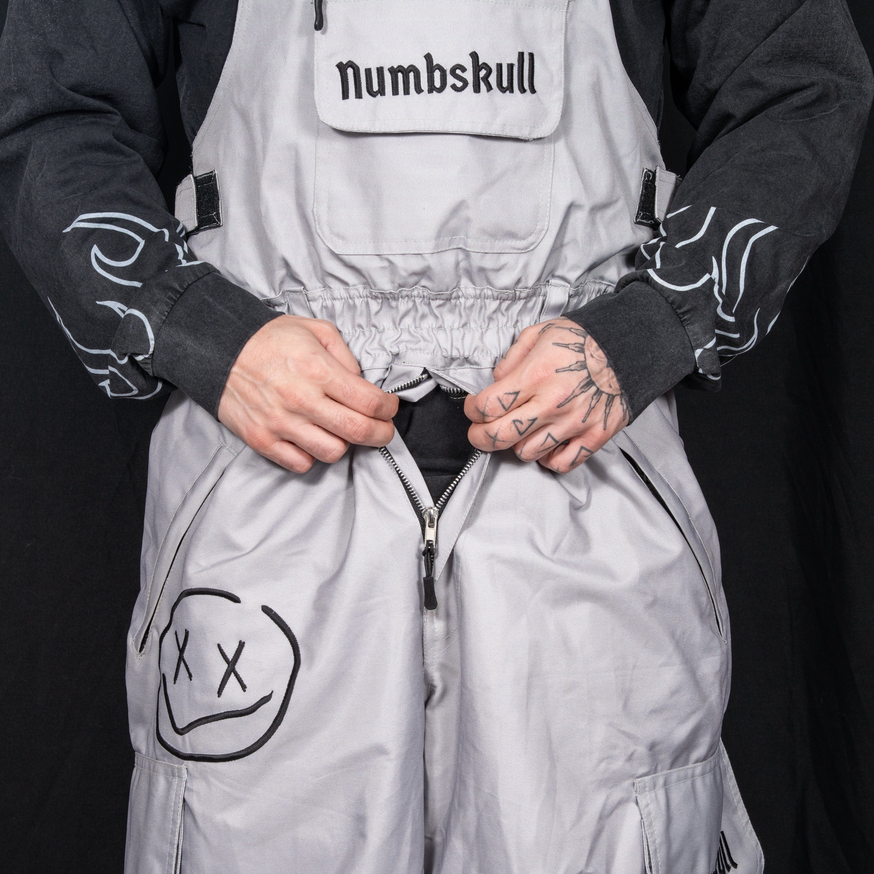 Slacker Baggy Snow Bib: Grey - Image 9